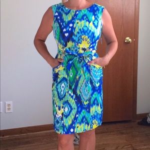 Ellen Tracy multicolored patterned dress NWT